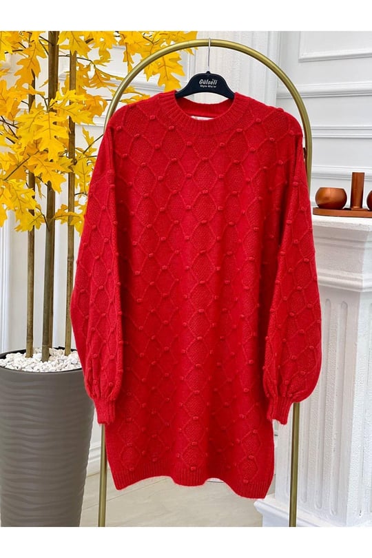 Tomurcuk Desen Tunik 7601-Nar Çiçeği