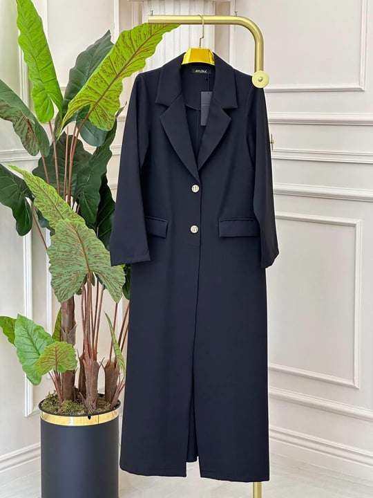 Uzun Blazer Ceket Kap 3226 t-24 Siyah