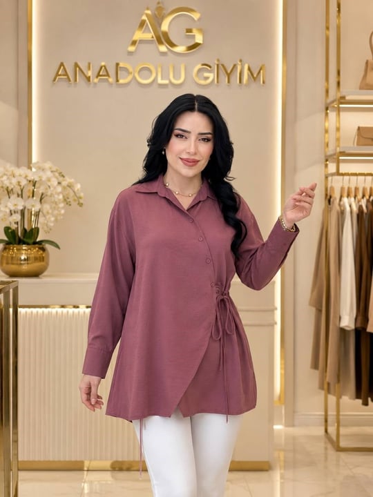 Yan Bağlama Spor Gömlek 8229 T-26 Rose