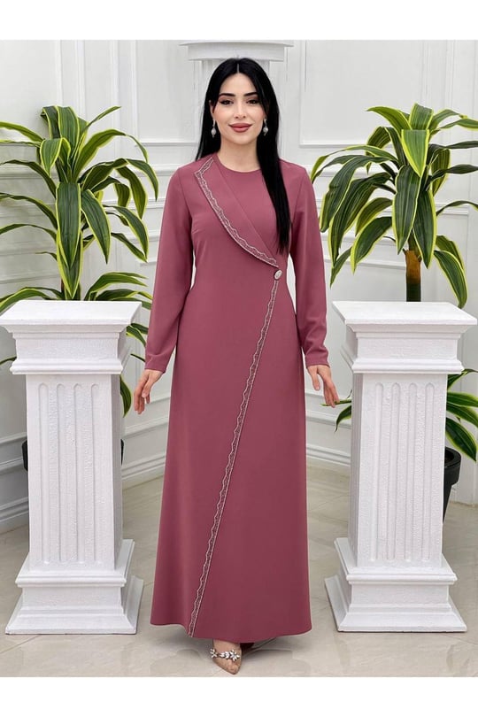 Yarım Ceket Yaka Elbise 5531-Purdra
