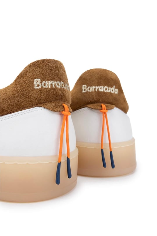 Barracuda Erkek Hakiki Deri Beyaz/Kahverengi Sneakers & Spor Ayakkabı