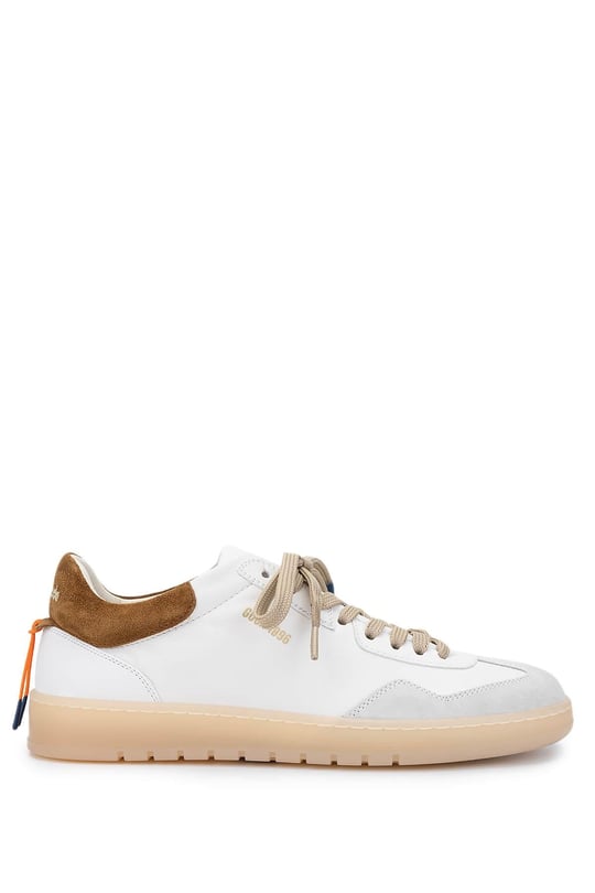 Barracuda Erkek Hakiki Deri Beyaz/Kahverengi Sneakers & Spor Ayakkabı