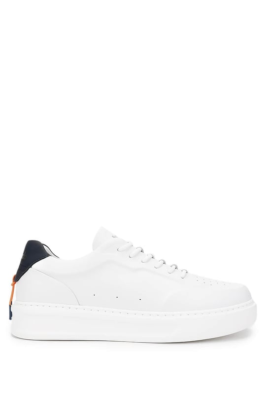 Barracuda Erkek Hakiki Deri Beyaz/Siyah Sneakers & Spor Ayakkabı