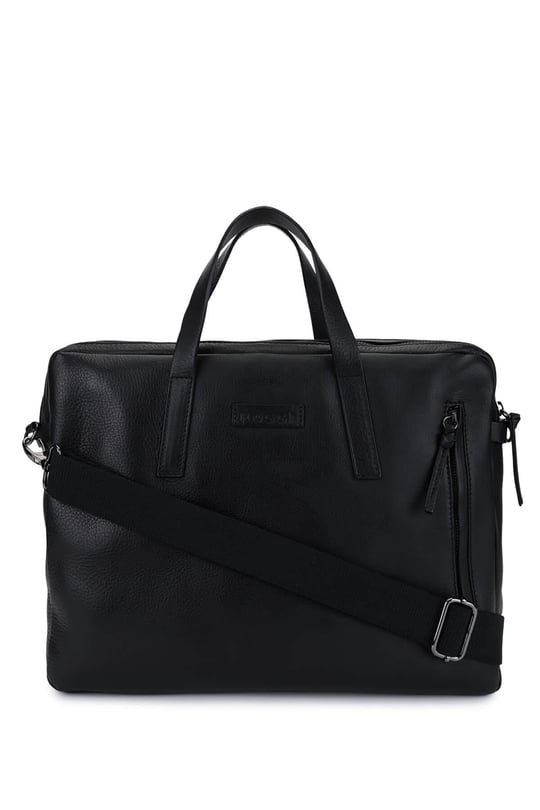 Bruno Rossi Bag Erkek Hakiki Deri Siyah Evrak Çantası
