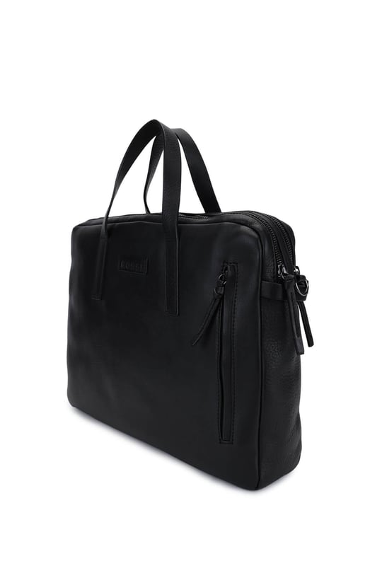 Bruno Rossi Bag Erkek Hakiki Deri Siyah Evrak Çantası