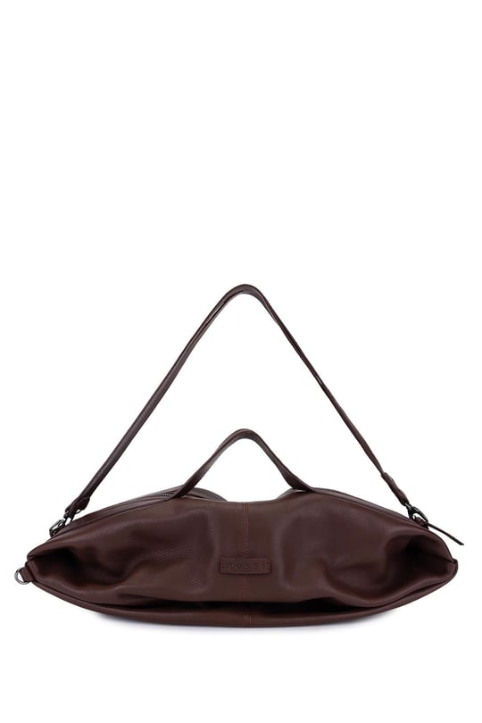 Bruno Rossi Bag Unisex Hakiki Deri Kahverengi Sırt & El Çantası