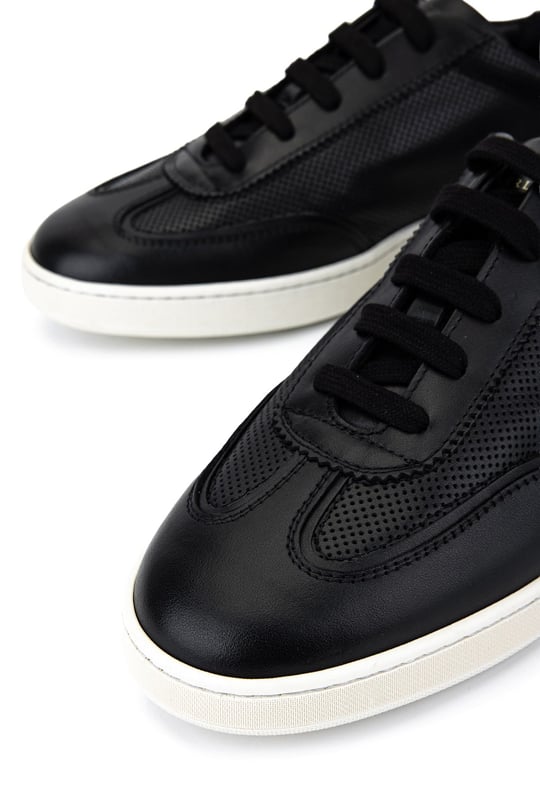 Camerlengo Erkek Hakiki Deri Siyah Sneakers & Spor Ayakkabı