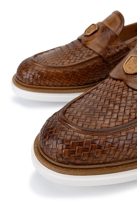Camerlengo Erkek Hakiki Deri Taba Loafer Ayakkabı