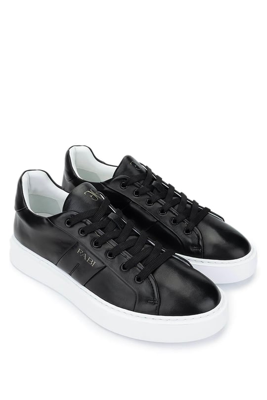 Fabi Erkek Hakiki Deri Siyah Sneakers & Spor Ayakkabı