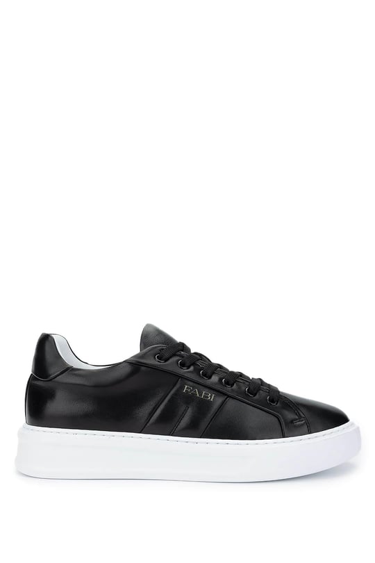 Fabi Erkek Hakiki Deri Siyah Sneakers & Spor Ayakkabı