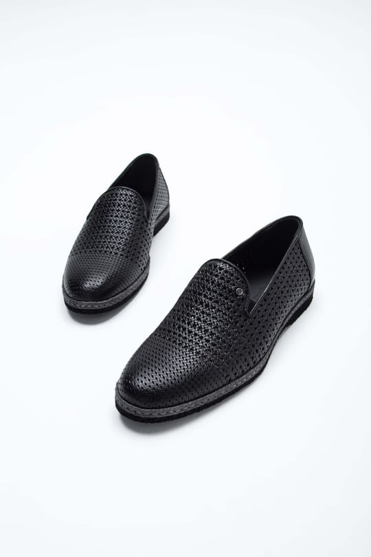 Giampiero Nicola Erkek Hakiki Deri Siyah Loafer Ayakkabı