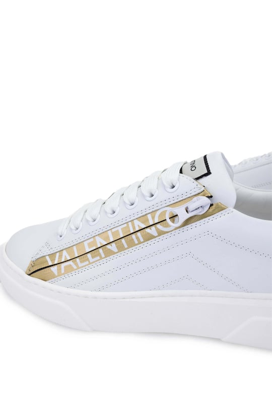 Mario Valentino Kadın Hakiki Deri Beyaz/Altın Sneakers & Spor Ayakkabı