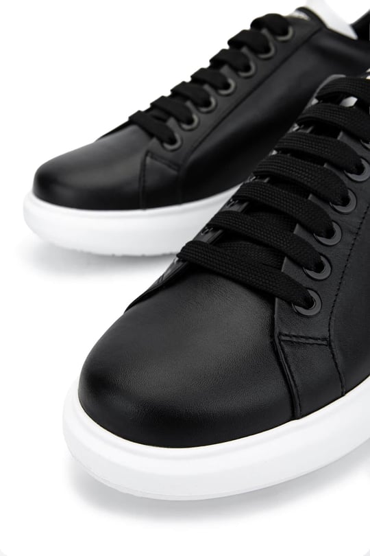 Mario Valentino Unisex Hakiki Deri Siyah Sneakers & Spor Ayakkabı