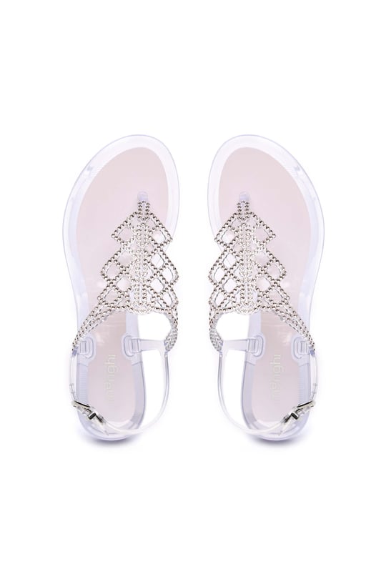 Menghi Kadın Swarovski Taş Pembe Sandalet
