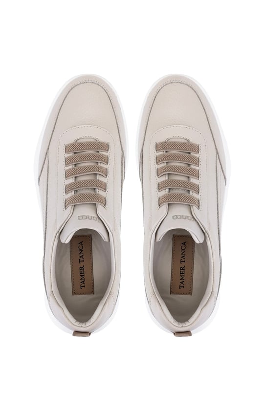 Tamer Tanca Erkek Hakiki Deri Bej Sneakers & Spor Ayakkabı