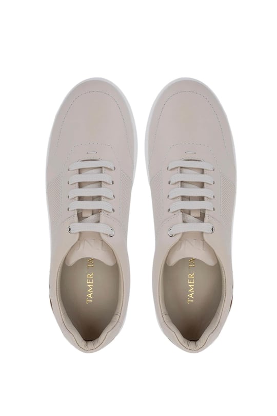 Tamer Tanca Erkek Hakiki Deri Bej Sneakers & Spor Ayakkabı