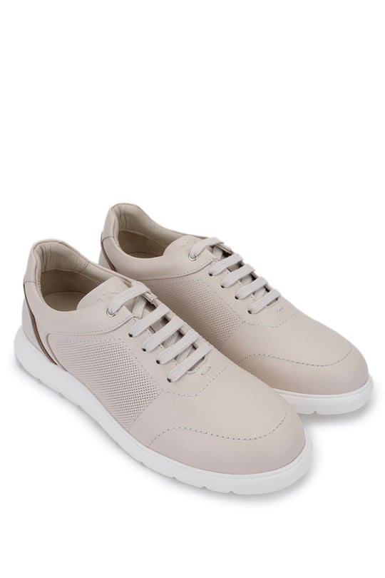 Tamer Tanca Erkek Hakiki Deri Bej Sneakers & Spor Ayakkabı
