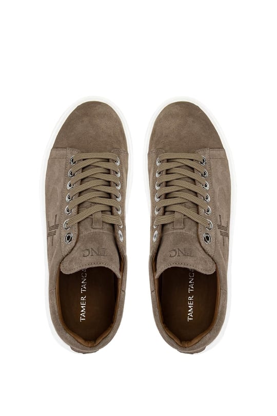 Tamer Tanca Erkek Hakiki Deri Bej Süet Sneakers & Spor Ayakkabı