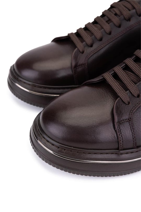 Tamer Tanca Erkek Hakiki Deri Kahverengi Sneakers & Spor Ayakkabı