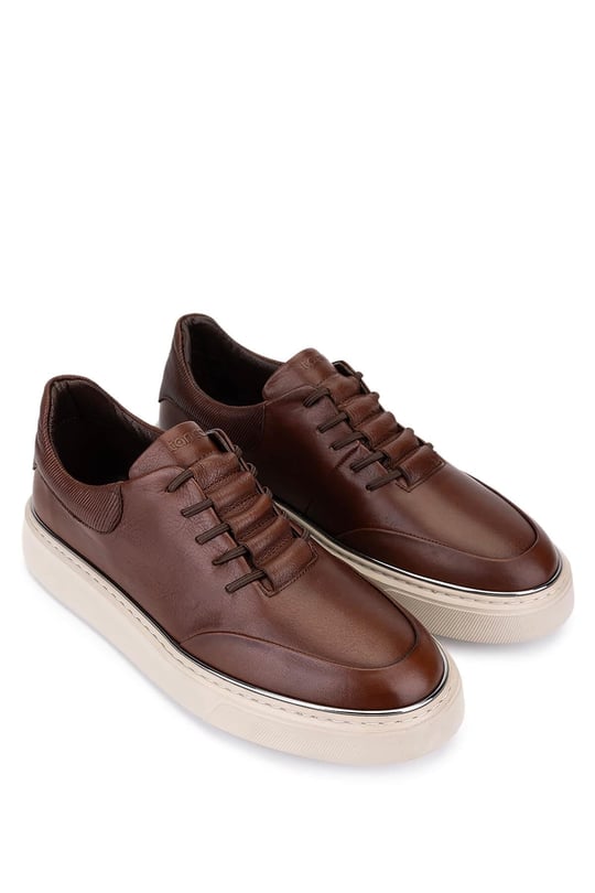 Tamer Tanca Erkek Hakiki Deri Kahverengi Sneakers & Spor Ayakkabı