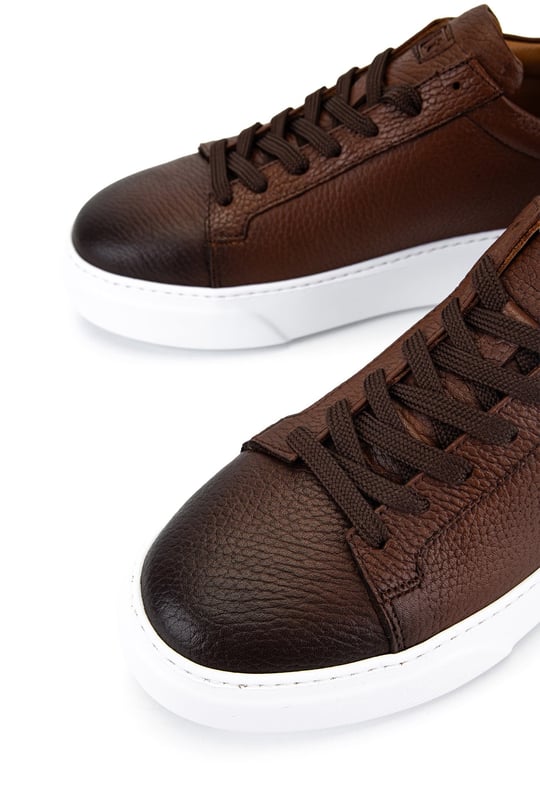 Tamer Tanca Erkek Hakiki Deri Kahverengi Sneakers & Spor Ayakkabı