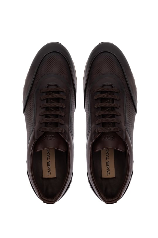 Tamer Tanca Erkek Hakiki Deri Kahverengi Sneakers & Spor Ayakkabı