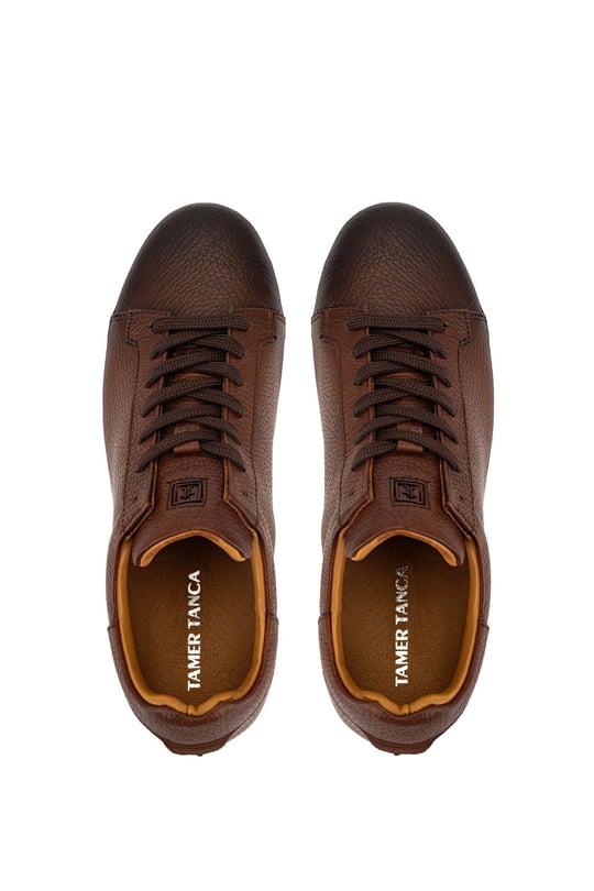 Tamer Tanca Erkek Hakiki Deri Kahverengi Sneakers & Spor Ayakkabı