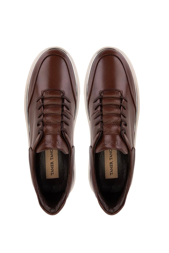 Tamer Tanca Erkek Hakiki Deri Kahverengi Sneakers & Spor Ayakkabı