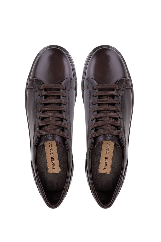 Tamer Tanca Erkek Hakiki Deri Kahverengi Sneakers & Spor Ayakkabı
