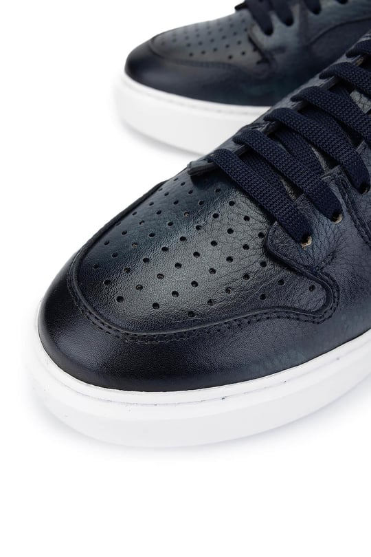 Tamer Tanca Erkek Hakiki Deri Lacivert Sneakers & Spor Ayakkabı