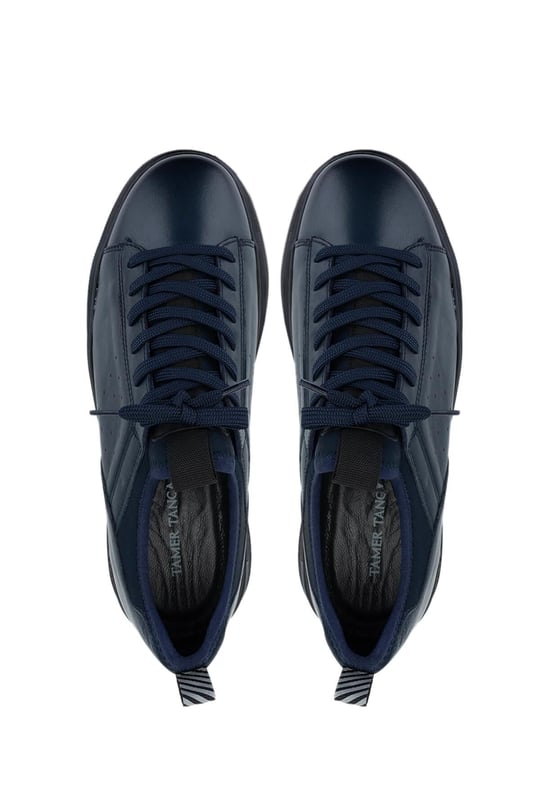 Tamer Tanca Erkek Hakiki Deri Lacivert Sneakers & Spor Ayakkabı
