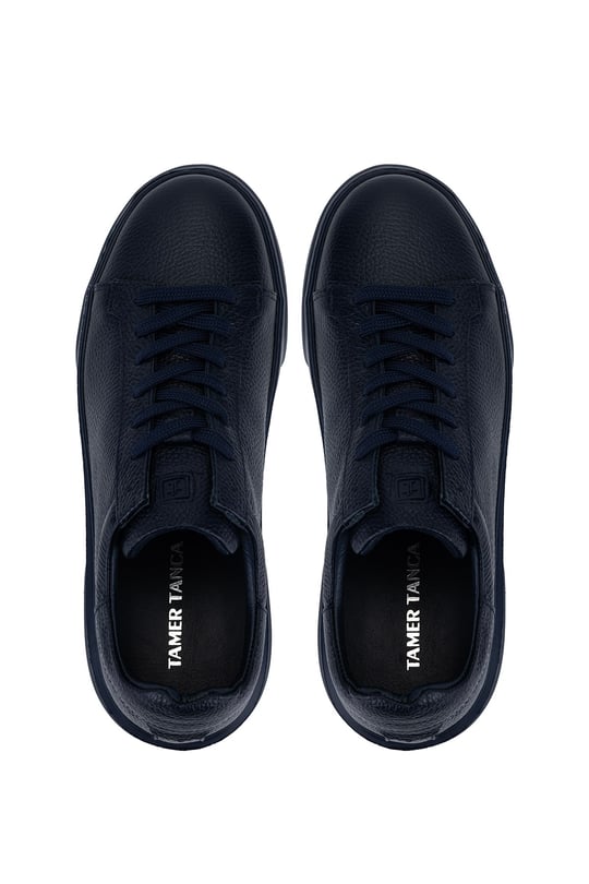 Tamer Tanca Erkek Hakiki Deri Lacivert Taban Sneakers & Spor Ayakkabı