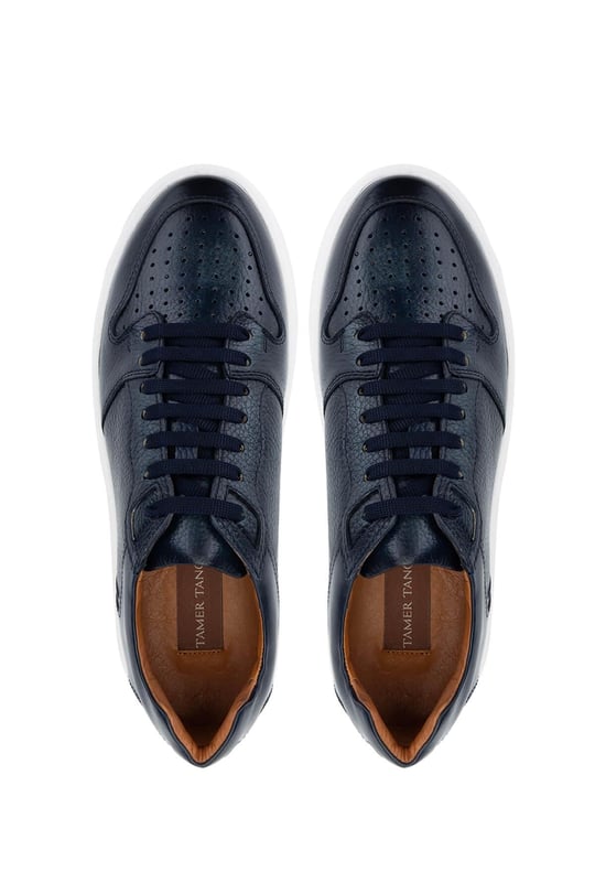 Tamer Tanca Erkek Hakiki Deri Lacivert Sneakers & Spor Ayakkabı