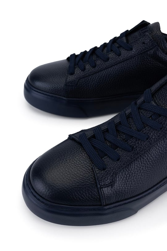 Tamer Tanca Erkek Hakiki Deri Lacivert Taban Sneakers & Spor Ayakkabı