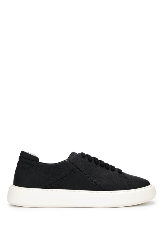 Tamer Tanca Erkek Hakiki Deri Siyah Floter Sneakers & Spor Ayakkabı