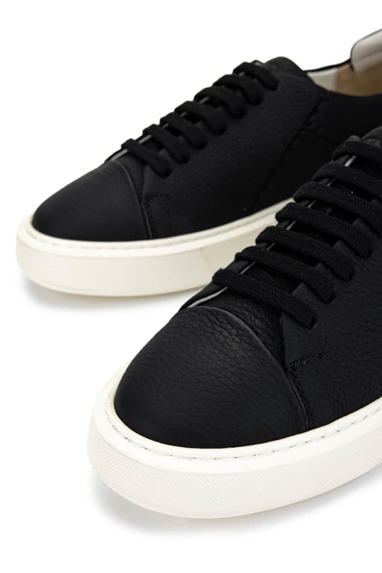 Tamer Tanca Erkek Hakiki Deri Siyah Floter Sneakers & Spor Ayakkabı