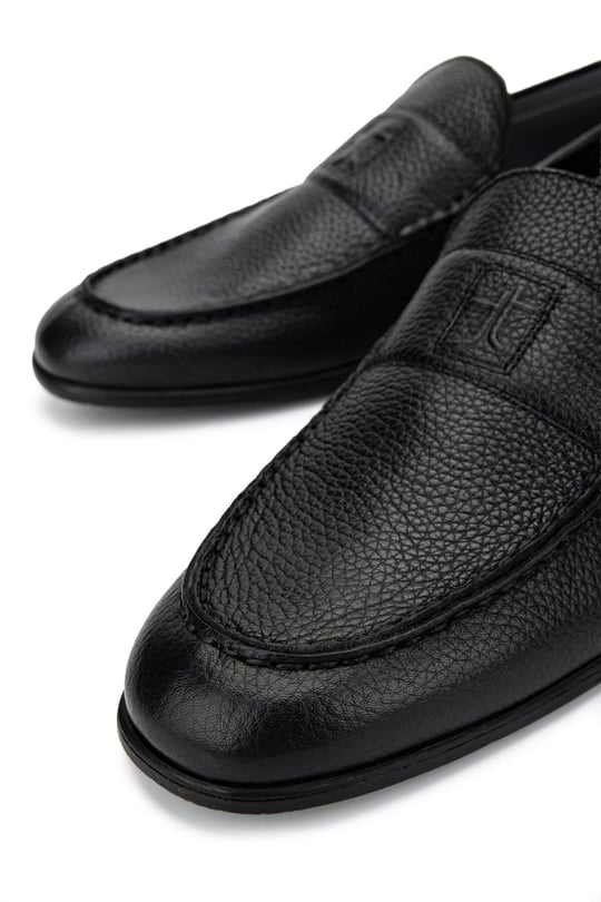 Tamer Tanca Erkek Hakiki Deri Siyah Loafer Ayakkabı