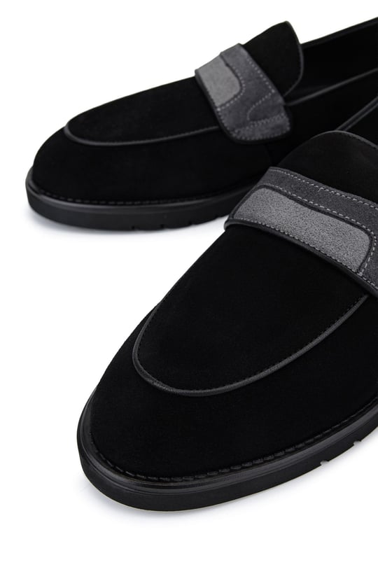 Tamer Tanca Erkek Hakiki Deri Siyah Loafer Ayakkabı