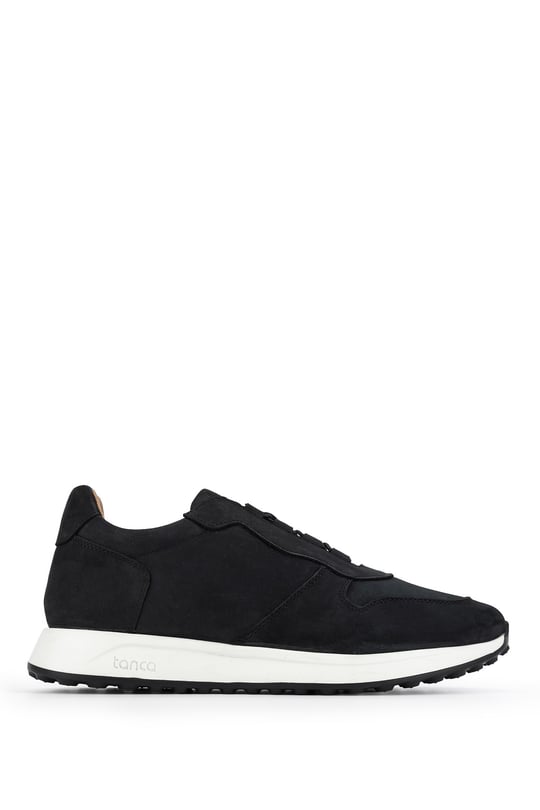 Tamer Tanca Erkek Hakiki Deri Siyah Nubuk Sneakers & Spor Ayakkabı