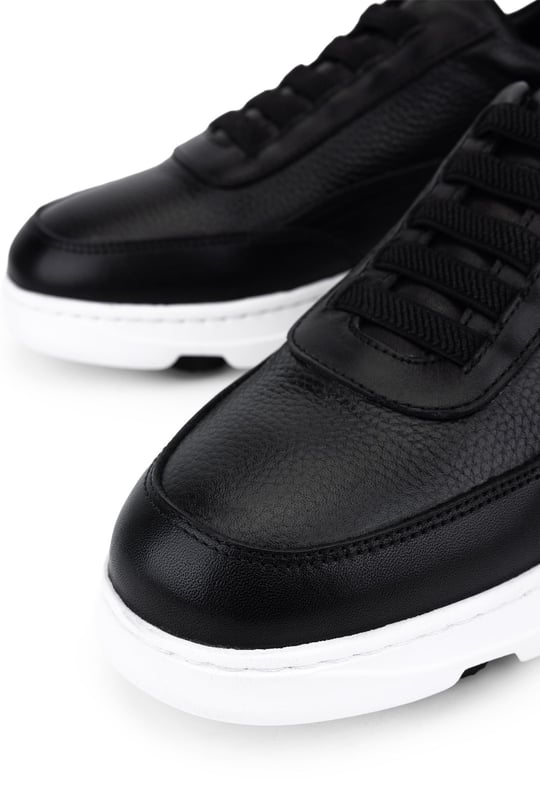 Tamer Tanca Erkek Hakiki Deri Siyah Sneakers & Spor Ayakkabı