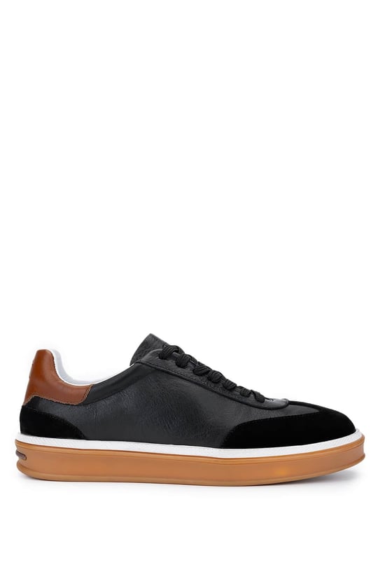 Tamer Tanca Erkek Hakiki Deri Siyah Sneakers & Spor Ayakkabı