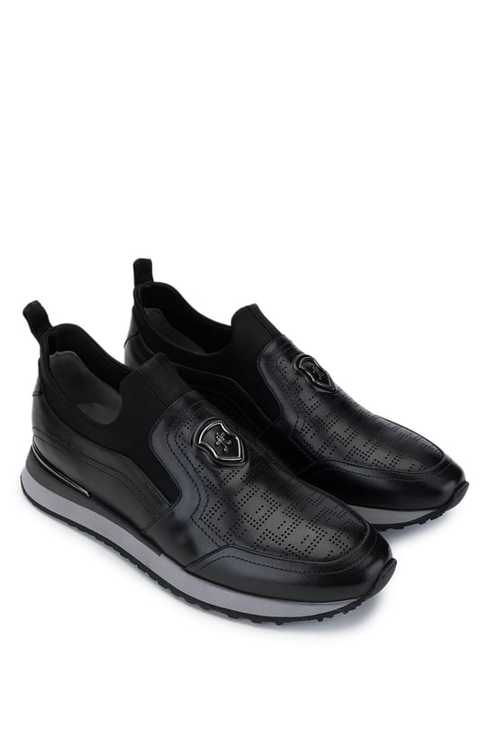 Tamer Tanca Erkek Hakiki Deri Siyah Sneakers & Spor Ayakkabı