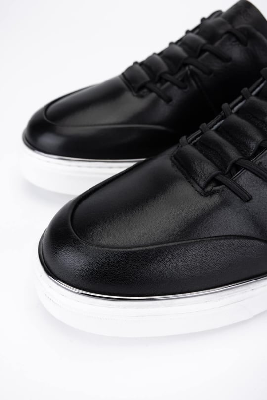 Tamer Tanca Erkek Hakiki Deri Siyah Sneakers & Spor Ayakkabı
