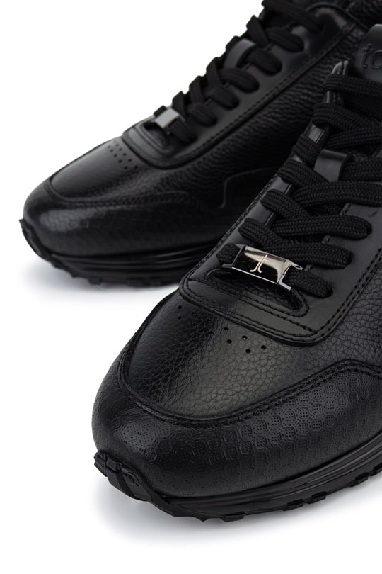 Tamer Tanca Erkek Hakiki Deri Siyah Sneakers & Spor Ayakkabı