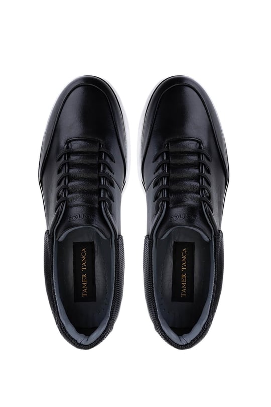 Tamer Tanca Erkek Hakiki Deri Siyah Sneakers & Spor Ayakkabı
