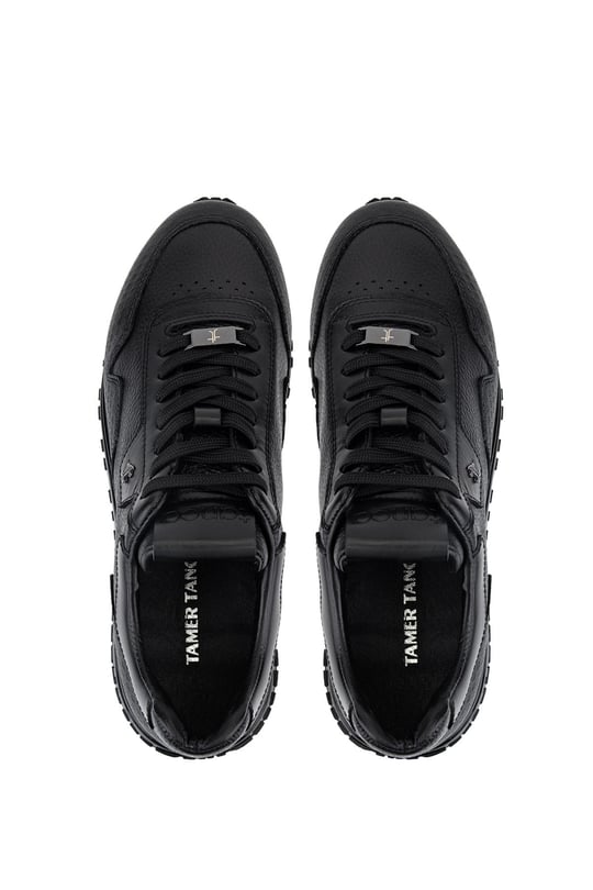 Tamer Tanca Erkek Hakiki Deri Siyah Sneakers & Spor Ayakkabı