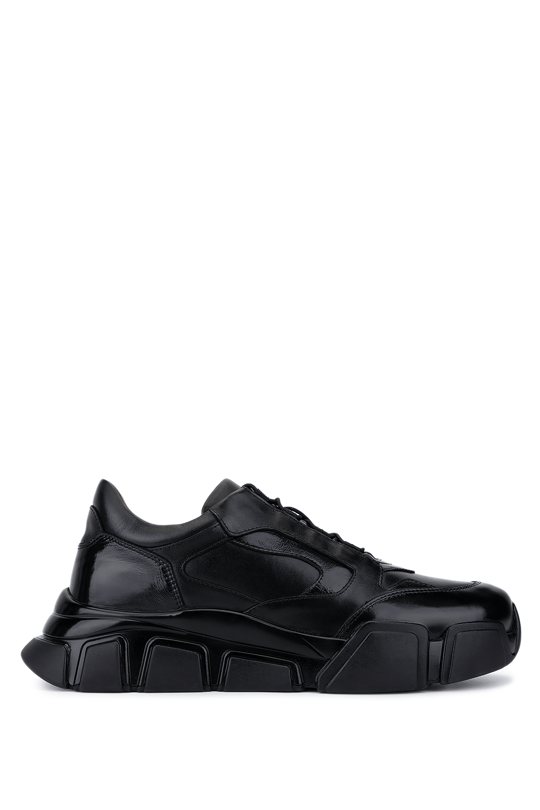 Tamer Tanca Erkek Hakiki Deri Siyah Sneakers & Spor Ayakkabı