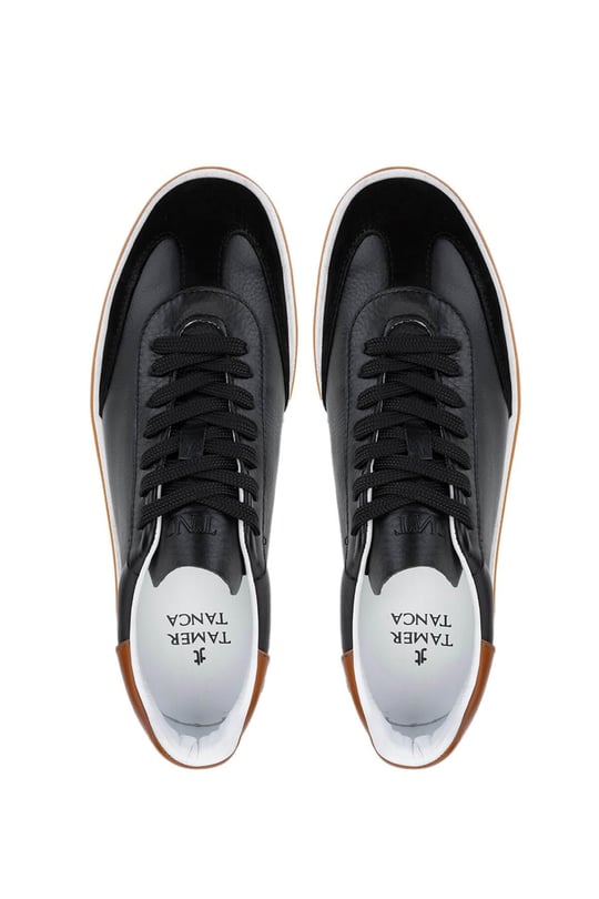 Tamer Tanca Erkek Hakiki Deri Siyah Sneakers & Spor Ayakkabı