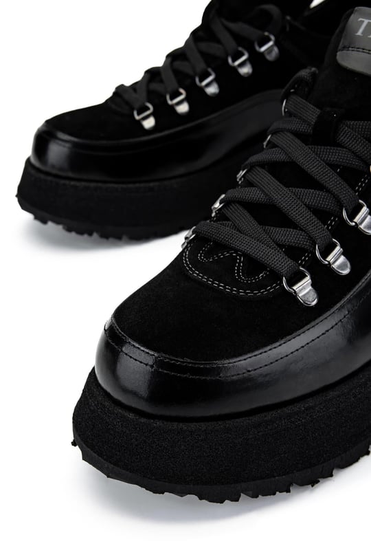 Tamer Tanca Erkek Hakiki Deri Siyah Süet Sneakers & Spor Ayakkabı