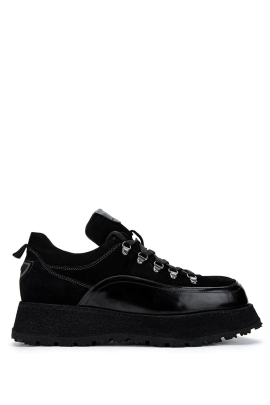 Tamer Tanca Erkek Hakiki Deri Siyah Süet Sneakers & Spor Ayakkabı